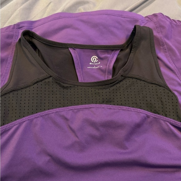 Champion size Large purple & black razorback athletic running tank top - Picture 6 of 9